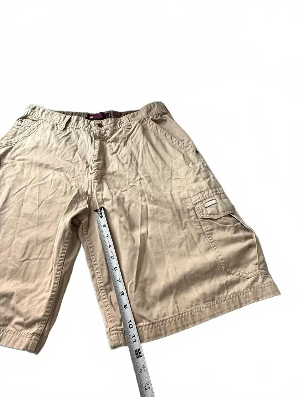Vtg Mecca USA Mens Cargo Shorts Size 36 Baggy Khaki Tan Cotton Hip Hop Y2K